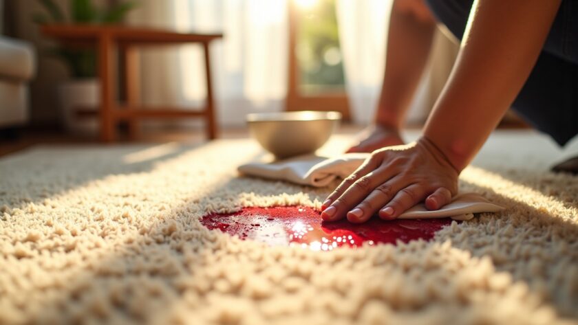Comment éliminer les taches de vin sur votre tapis : astuces efficaces pour un résultat impeccable